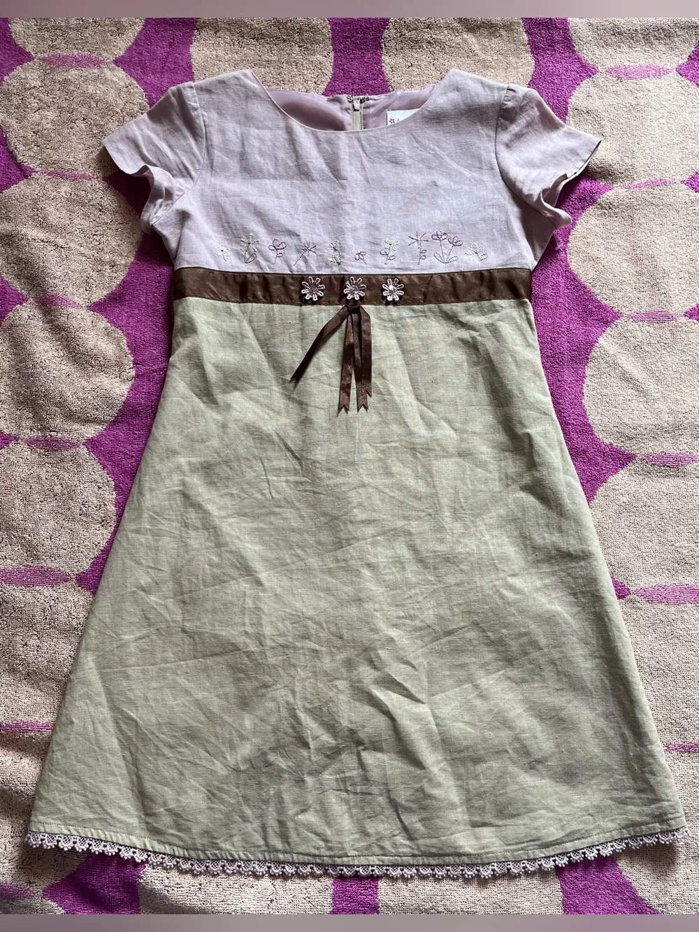 American Girl Linen/Cotton Y2K Dress sz 10